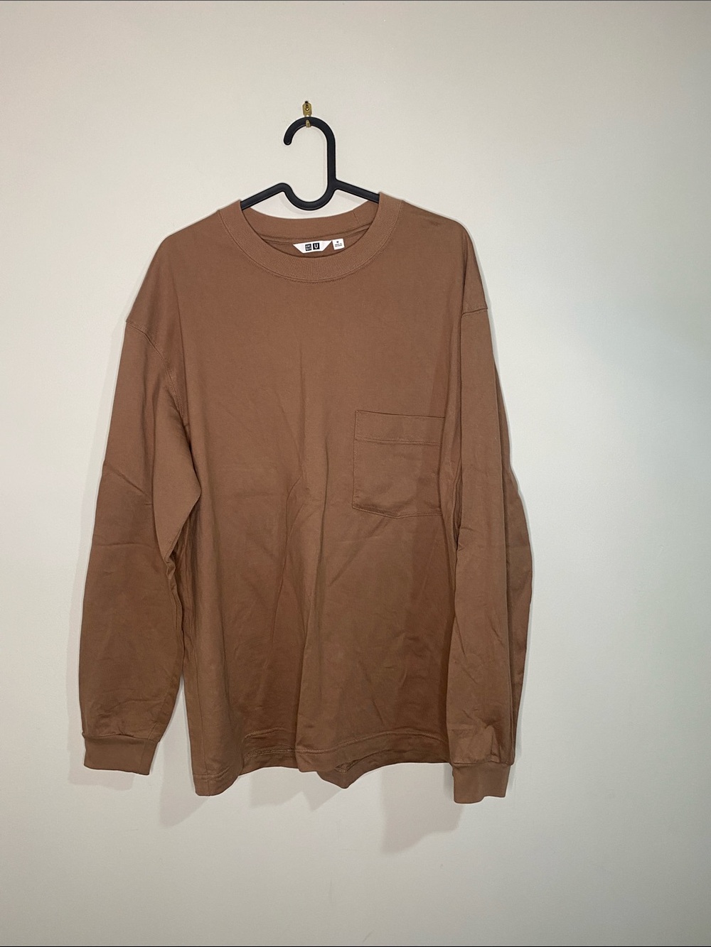 Uniqlo Men's Long Sleeve Pocket Tee - Brown
